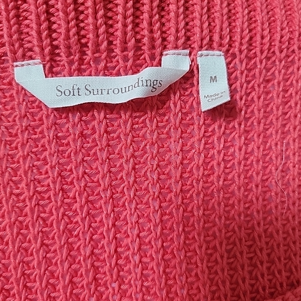 Soft Surroundings Free Day Sweater Size Med Cold Shoulder Linen/Cotton Blend - Picture 6 of 6